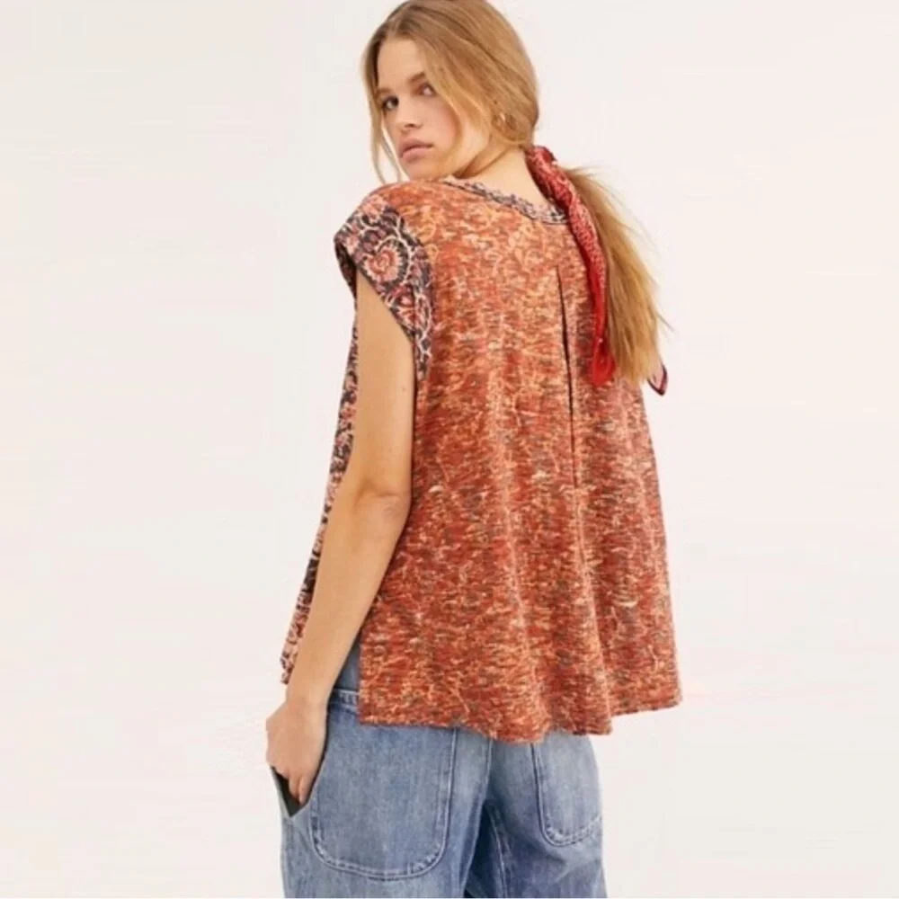 Free People High Tide Dual Print High/Low Top